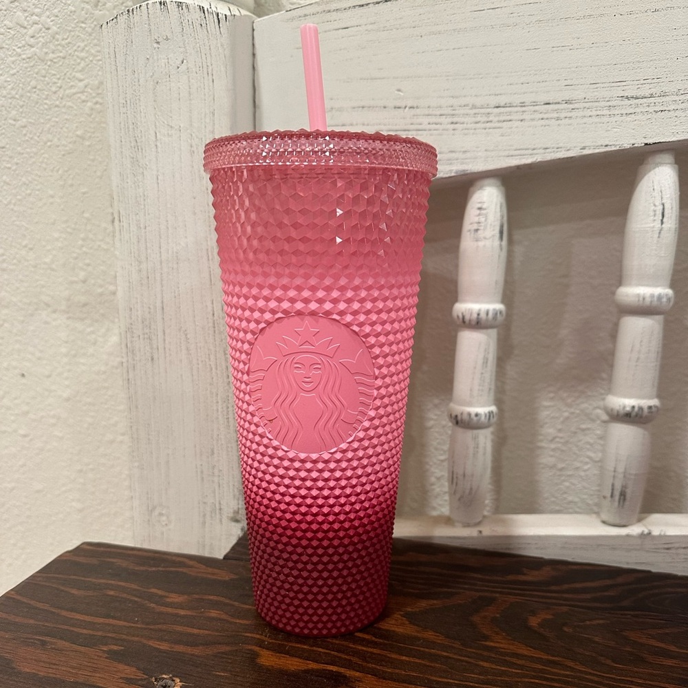 Starbucks 2022 Waxberry Pink Blush Ombré Studded Tumbler Venti